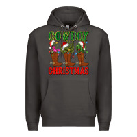Smoke cowboy christmas boots cactus Premium Hoodie - CowGirlArtShop