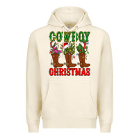 Tofu cowboy christmas boots cactus Premium Hoodie - CowGirlArtShop