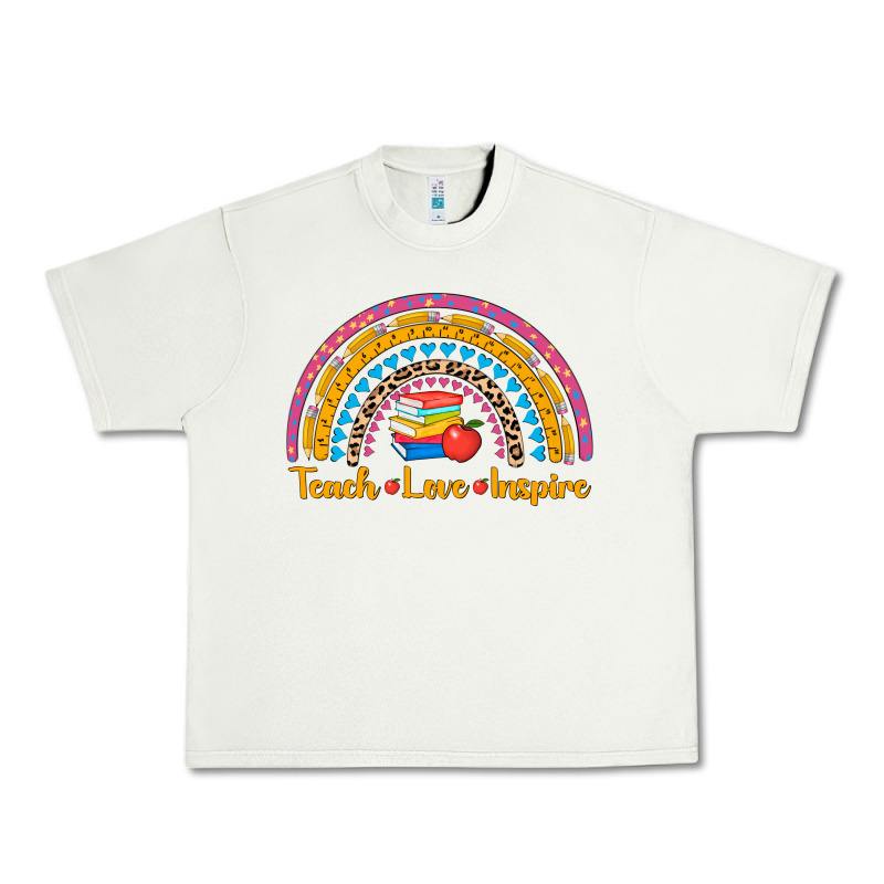 Back To School Rainbow Teach Love Inspire Urban Heavy Tee by AdoDesignShop | Teevron