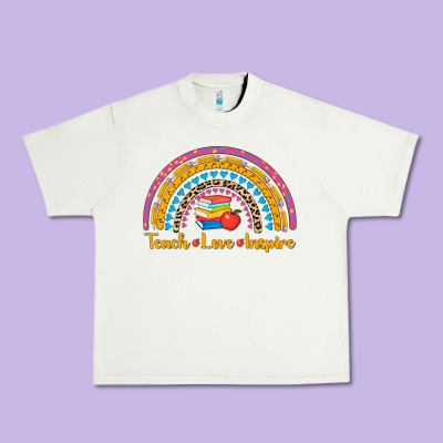 Back To School Rainbow Teach Love Inspire Urban Heavy Tee Designed By Adodesignshop