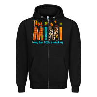 Black This mimi loves her little pumpkins Zipper Hoodie - texasbilliewilder