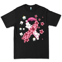 Black teeth and flower cancer ribbon Premium Tee - AdoDesignShop