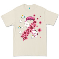 Bone teeth and flower cancer ribbon Premium Tee - AdoDesignShop
