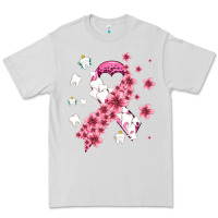 Dove Grey teeth and flower cancer ribbon Premium Tee - AdoDesignShop