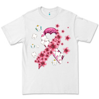 White teeth and flower cancer ribbon Premium Tee - AdoDesignShop