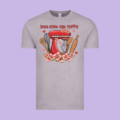 Bake Same One Happy Vintage Tee Designed By Maliassmallbusiness