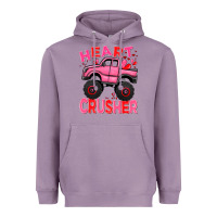 Lavender Heart crusher pink monster truck Valentine's Day Heavyweight Hoodie - HowdyJamesFarm
