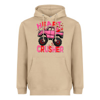 Mushroom Heart crusher pink monster truck Valentine's Day Heavyweight Hoodie - HowdyJamesFarm