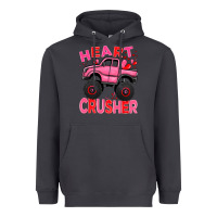 Smoke Heart crusher pink monster truck Valentine's Day Heavyweight Hoodie - HowdyJamesFarm