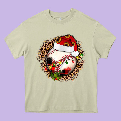 Christmas Baseball Heavy Core Tee Designed By Jahusdesignshop