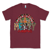 Burgundy Merry Christmas Classic Tee - CowhideDigitalArt