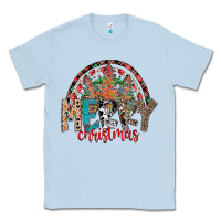 Dusty Blue Merry Christmas Classic Tee - CowhideDigitalArt