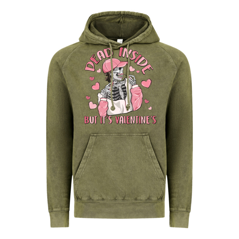 Dead Inside But It's Valentine's Vintage Hoodie by MaliasSmallBusiness | Teevron