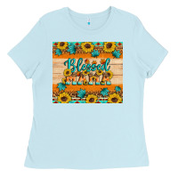 Baby Blue Blessed mama Ladies Tee - Artiststas