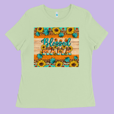 Blessed Mama Ladies Tee Designed By Artiststas