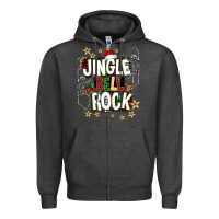 Charcoal Heather Jingle bell rock Zipper Hoodie - NancyCooperArtShop