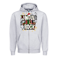 Heather Grey Jingle bell rock Zipper Hoodie - NancyCooperArtShop