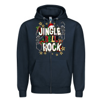 Navy Jingle bell rock Zipper Hoodie - NancyCooperArtShop