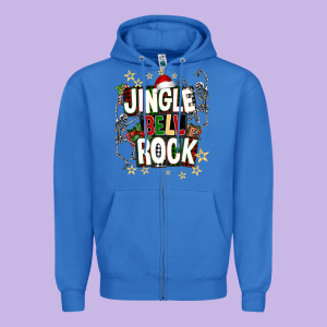 Jingle Bell Rock Zipper Hoodie Designed By Nancycooperartshop