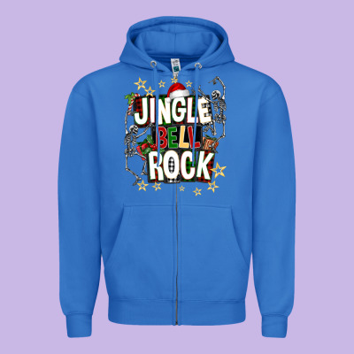 Jingle Bell Rock Zipper Hoodie Designed By Nancycooperartshop