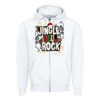 White Jingle bell rock Zipper Hoodie - NancyCooperArtShop