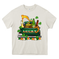 Cream lucky truck with flags and beers Heavy Core Tee - AdoDesignShop