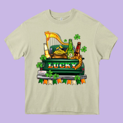Lucky Truck With Flags And Beers Heavy Core Tee Designed By Adodesignshop