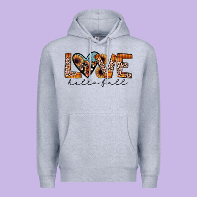 Hello Fall Love Premium Hoodie Designed By Jahusdesignshop