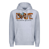 Heather Grey hello fall love Premium Hoodie - JahusDesignShop