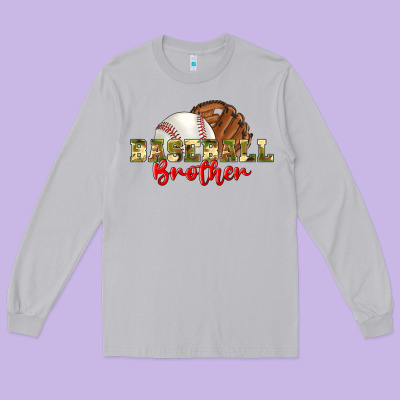Baseball Brother Long Sleeve Tee Designed By Bundleandbundleshop