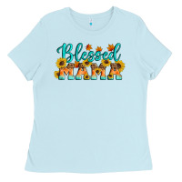 Baby Blue Blessed Mama Ladies Tee - Artiststas