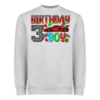 Heather Grey birthday boy 3 Heavyweight Sweatshirt - BundleAndBundleShop