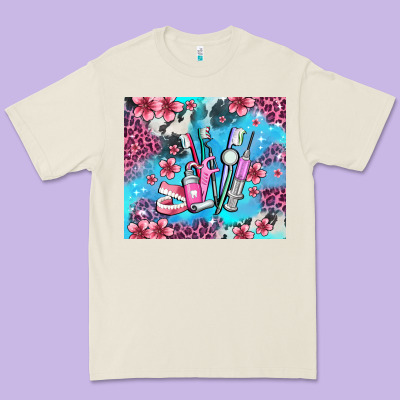Dentist Element With Flowers Premium Tee Designed By Adodesignshop