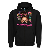 Black Small business messy bun Zipper Hoodie - texasbilliewilder