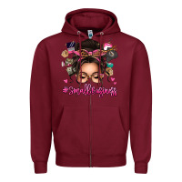 Burgundy Small business messy bun Zipper Hoodie - texasbilliewilder