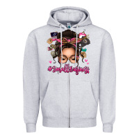 Heather Grey Small business messy bun Zipper Hoodie - texasbilliewilder