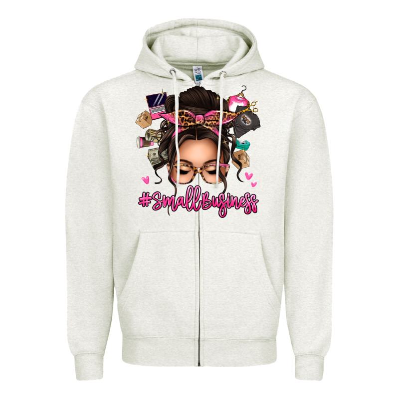 Small Business Messy Bun Zipper Hoodie by texasbilliewilder | Teevron