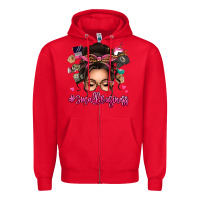 Red Small business messy bun Zipper Hoodie - texasbilliewilder