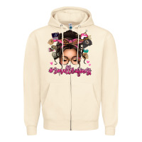 Sandshell Small business messy bun Zipper Hoodie - texasbilliewilder