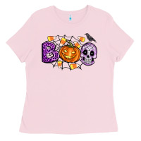 Bubblegum Pink Boo halloween Ladies Tee - Artiststas