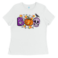 White Boo halloween Ladies Tee - Artiststas