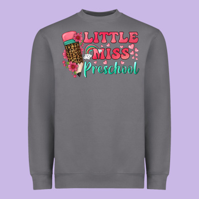 Little Miss Preschool Heavyweight Sweatshirt Designed By Bundleandbundleshop