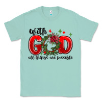 Seafoam with god all things are possible Classic Tee - MaliasSmallBusiness