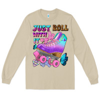 Mushroom just roll with it Long Sleeve Tee - BundleAndBundleShop