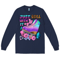 Navy just roll with it Long Sleeve Tee - BundleAndBundleShop