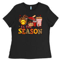 Black tis the season softball Ladies Tee - Jasminsmagicworld