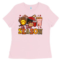 Bubblegum Pink tis the season softball Ladies Tee - Jasminsmagicworld