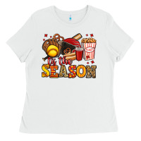 White tis the season softball Ladies Tee - Jasminsmagicworld