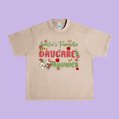 Santa's Favorite Daycare Provider Urban Heavy Tee Designed By Maliassmallbusiness