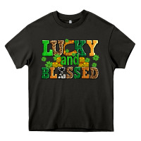 Asphalt lucky and blessed with coins and shamrocks Heavy Core Tee - AdoDesignShop